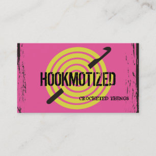 Custom colour spiral yarn crochet hook card
