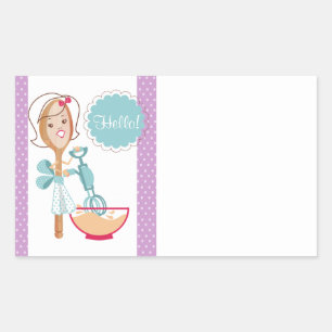 Custom colour spoon girl bakery food label