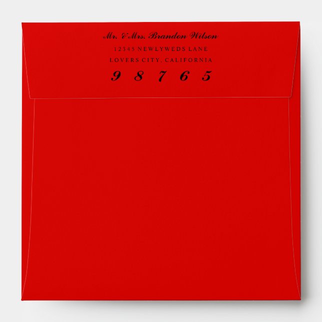 Custom Colour Square Envelopes Return Address (Back (Top Flap))