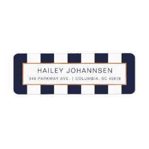 Custom Colour Stripes Faux Foil Address Labels