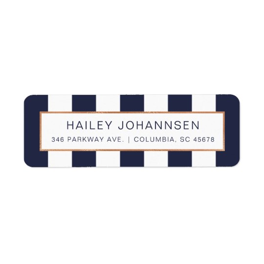 Custom Colour Stripes Faux Foil Address Labels