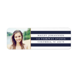 Custom Colour Stripes Photo Return Address Labels