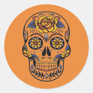 Custom Colour Sugar Skull Day of the Dead Sticker
