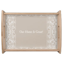 Custom (Colour & Text) Beige With White Ornament