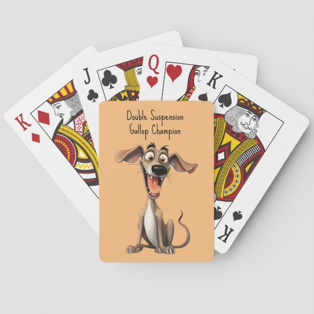 Custom colour & text, 🐶crazy 🤪 whippet playing cards (Back)