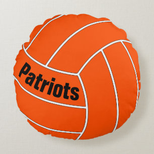 Custom Colour & Text Volleyball Player Throw Round Cushion