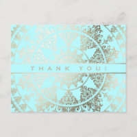 Custom Colour Thank You Postcards Gold Foil
