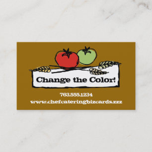 Custom colour tomato wheat vegan cooking biz cards