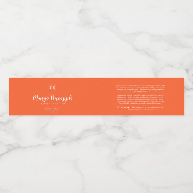 Custom Colour Typewriter Ingredients Product Label (Single Label)