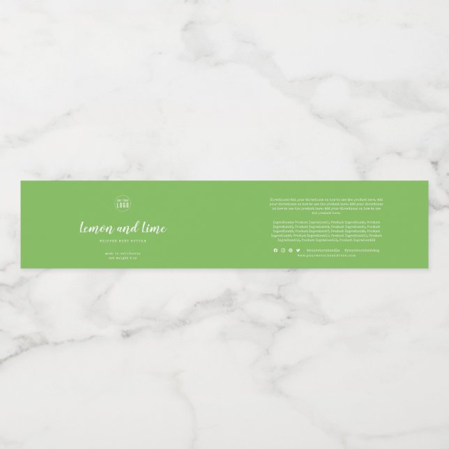 Custom Colour Typewriter Ingredients Product Label (Single Label)