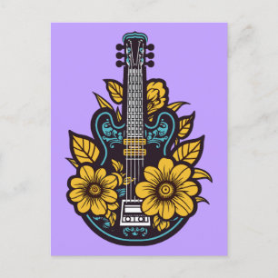 Custom Colour Ukulele Postcard