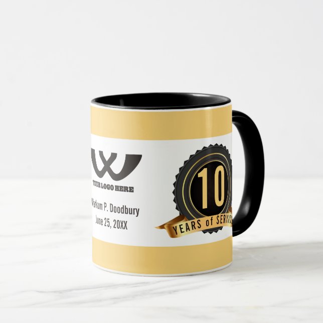 Custom colour UNIVERSAL employee anniversary coffe Mug (Front Right)