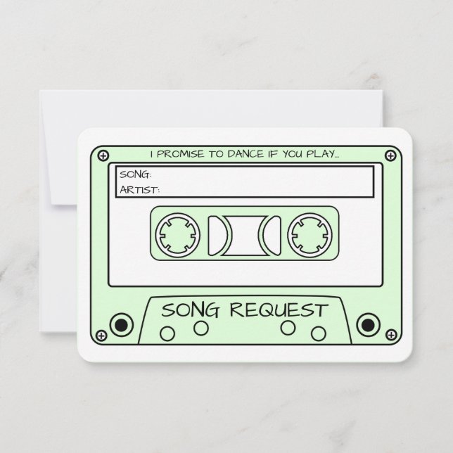 Custom Colour Vintage Cassette Tape Song Request (Front)