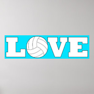 Custom Colour Volleybal LOVE Long Horizontal Poste Poster