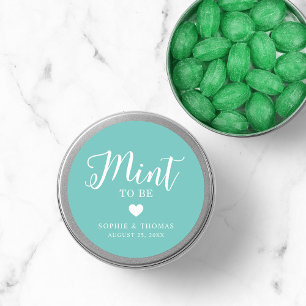 Custom Colour Wedding Mint to Be Classic Round Sticker