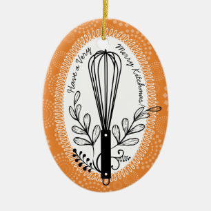 Custom colour whisk culinary Christmas ornament