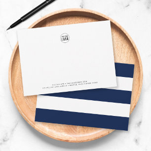 Custom Colour & White Stripes Add Logo Business Card
