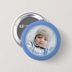 Custom Colour with Custom Photo and Text 6 Cm Round Badge