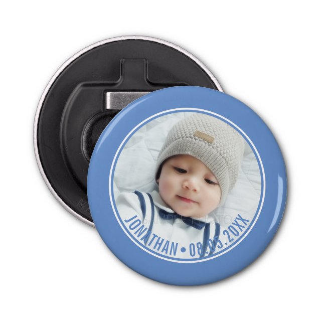 Custom Colour with Custom Photo and Text Bottle Opener (Front)