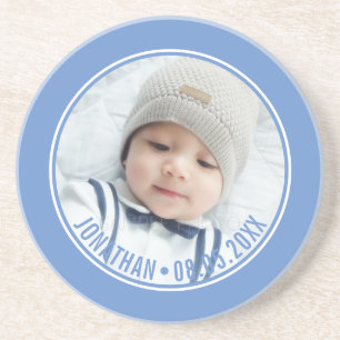 Custom Colour with Custom Photo and Text Coaster