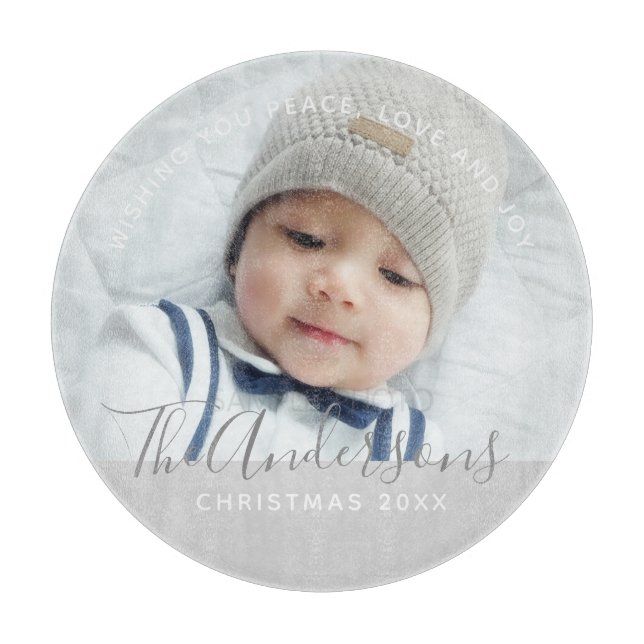 Custom Colour with Custom Photo and Text Cutting Board (Front)