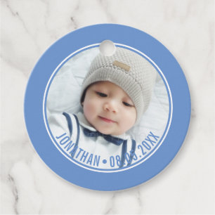 Custom Colour with Custom Photo and Text Favour Tags