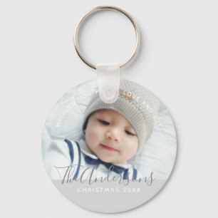 Custom Colour with Custom Photo and Text Key Ring