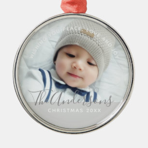 Custom Colour with Custom Photo and Text Metal Tree Decoration