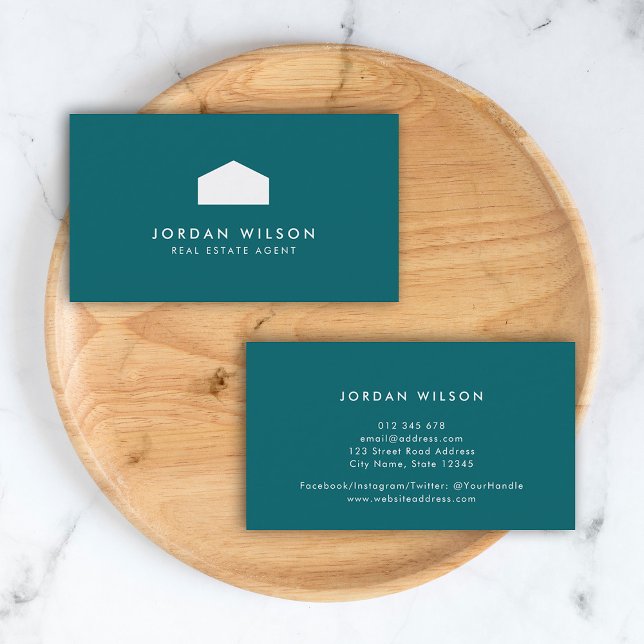 Custom Colour with White House Real Estate Agent Business Card (Creator Uploaded)