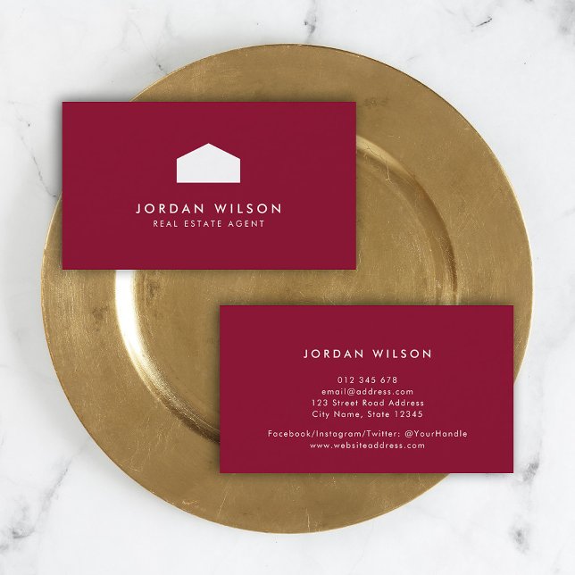 Custom Colour with White House Real Estate Agent Business Card (Creator Uploaded)