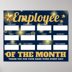 Custom colour write-on names employee of the month poster