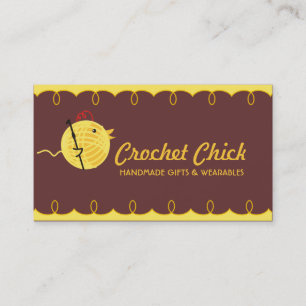 Custom colour yarn crochet hook chick card