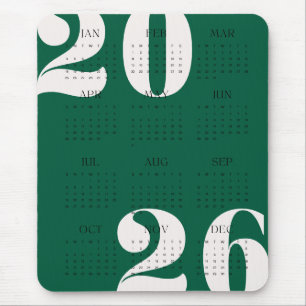 Custom Colour Year Calendar 2026 Mouse Mat