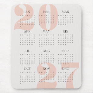Custom Colour Year Calendar 2027 Mouse Mat