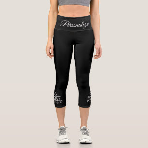 Custom colour yoga pants with lotus flower logo