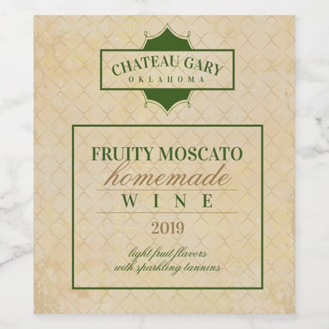 Custom coloured aged homemade wine personalised wine label (Single Label)