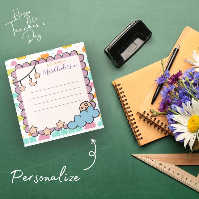 Custom Colourful A Note From Cute Teacher Notepad (Creator Uploaded)