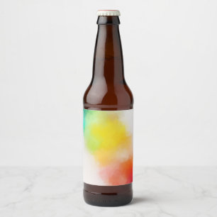 Custom Colourful Abstract Art Blank Modern Pink Re Beer Bottle Label