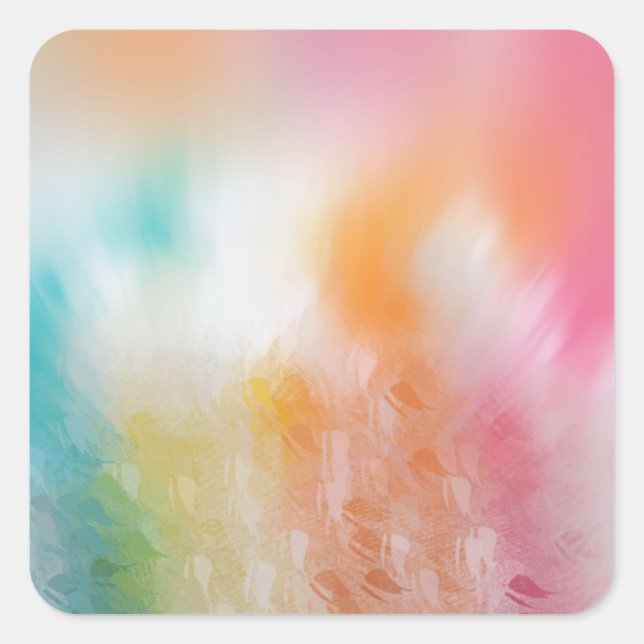 Custom Colourful Abstract Art Blank Template Square Sticker (Front)