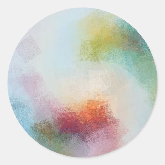 Custom Colourful Abstract Art Modern Blank Templat Classic Round Sticker (Front)