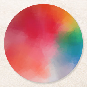 Custom Colourful Abstract Elegant Blank Template Round Paper Coaster