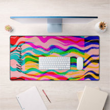 Custom Colourful Abstract Hand Drawn Waves Stripes