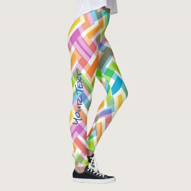 Custom Colourful Abstract Pattern Leggings (Right)