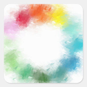 Custom Colourful Abstract Pink Red Yellow Orange Square Sticker