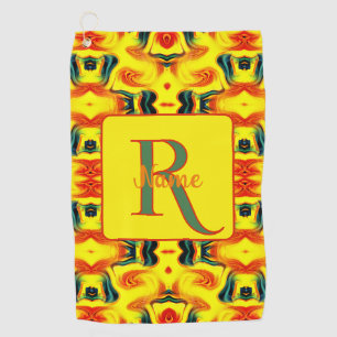 Custom Colourful Art Monogram Your Initial Name Golf Towel