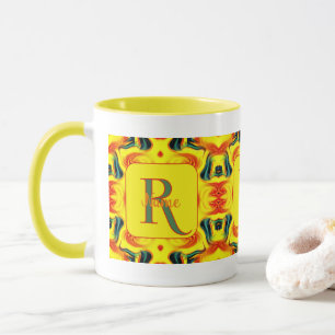 Custom Colourful Art Monogram Your Initial Name Mug