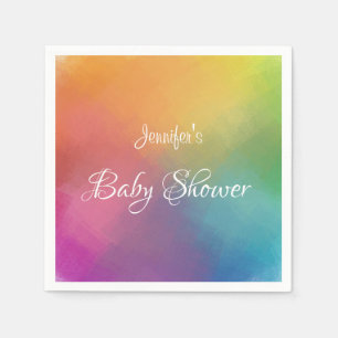Custom Colourful Baby Shower Typography Modern Napkin
