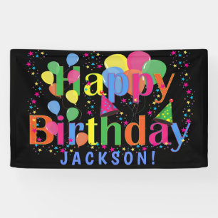 Custom Colourful Balloons HAPPY BIRTHDAY Party Banner