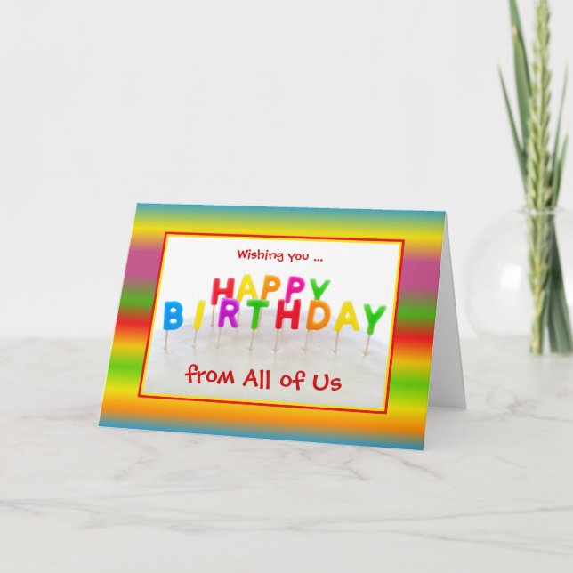 Custom Colourful Birthday Card with Letters (Front)