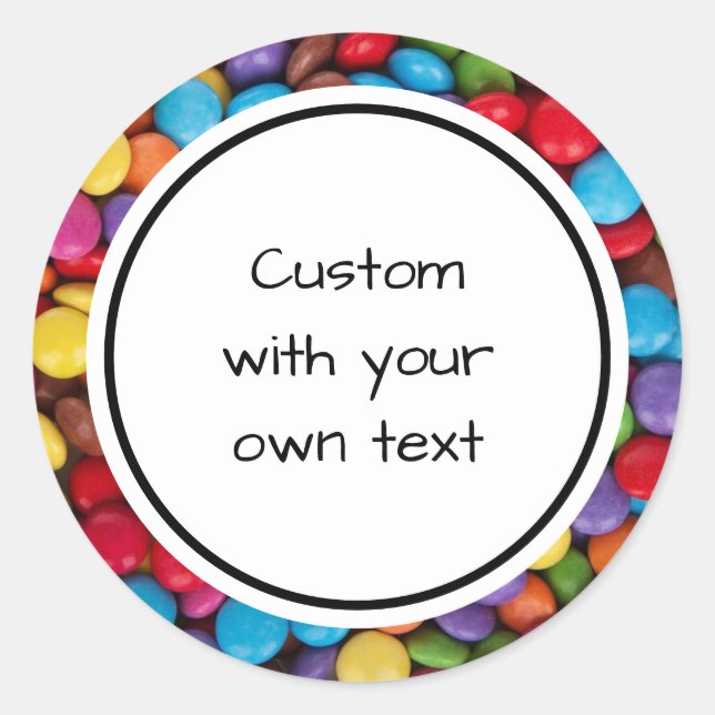Custom Colourful Button Candy Classic Round Sticker (Front)